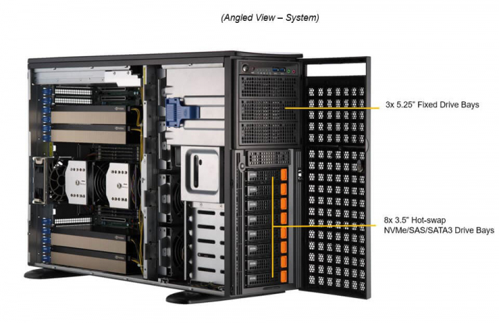 Supermicro SYS-741GE-TNRT GPU Tower Rack Server