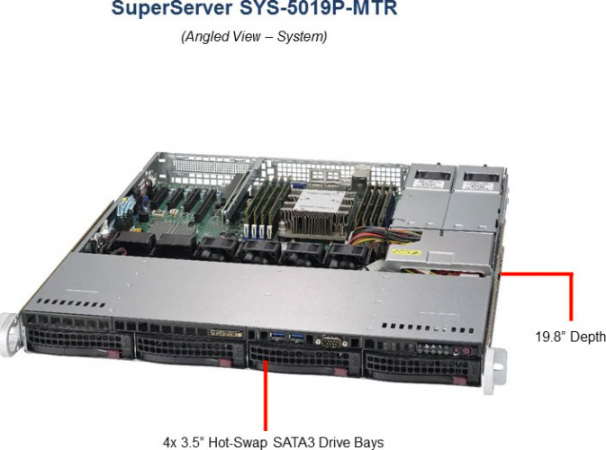 Supermicro SYS-5019P-MTR 1U Rack Xeon Server