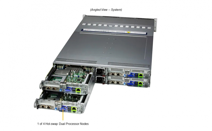 Supermicro SYS-621BT-HNC8R 2U 4-Node HCI Server