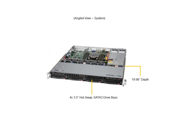 Supermicro SYS-510P-MR 1U Rack 4x 3.5 Hot-swap