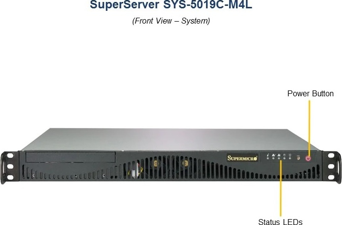 Supermicro SYS-5019C-M4L Front View Power Button