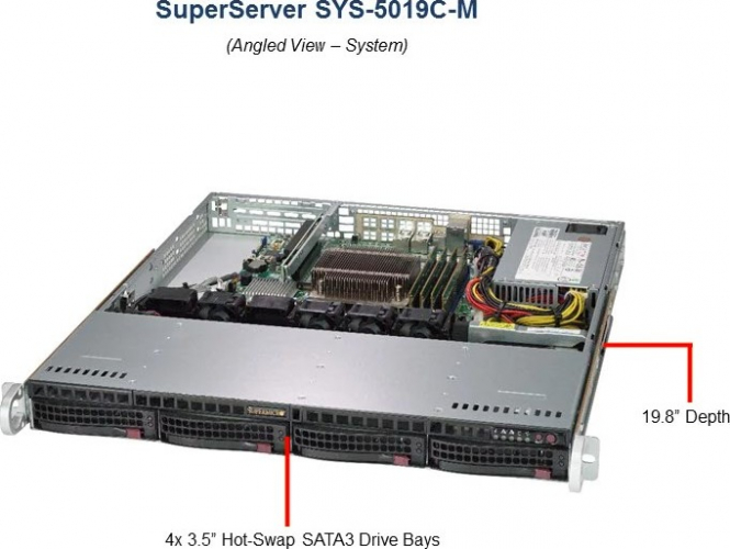 Supermicro SYS-5019C-M 1HE Rack Server,  Xeon