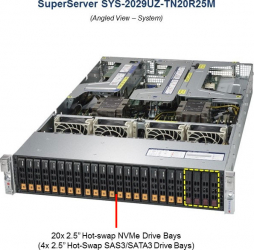 Supermicro SYS-2029UZ-TN20R25M 2U Rack NVMe Server Supermicro SYS-2029UZ-TN20R25M 2U Rack NVMe Server