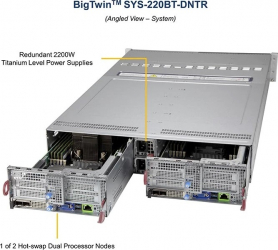 Supermicro SYS-220BT-DNTR Redundant 2200W Titanum Supermicro SYS-220BT-DNTR Redundant 2200W Titanum