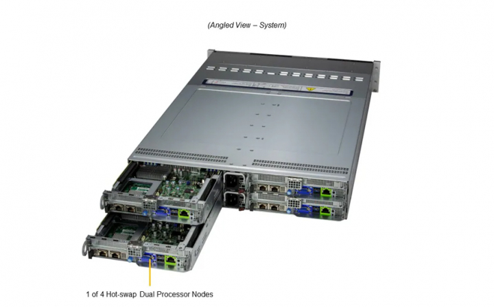 Supermicro SYS-222BT-HNR 2U 4-Node HCI Server