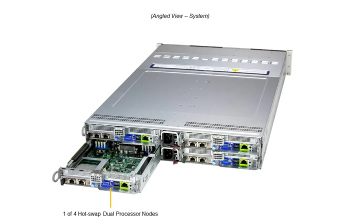 Supermicro SYS-222BT-HNC8R 2U 4-Node HCI Server