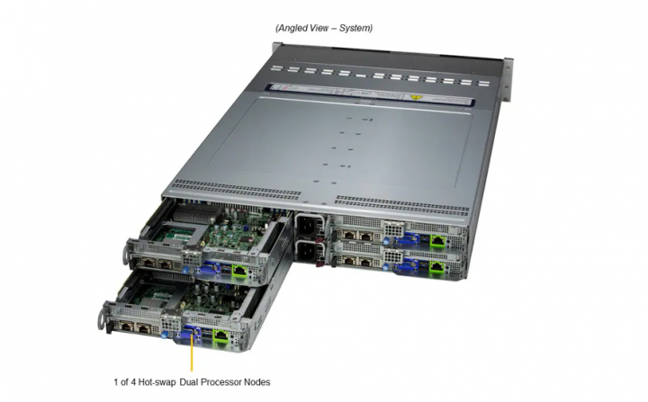 Supermicro SYS-221BT-HNR 2U 4-Node All-NVMe Server